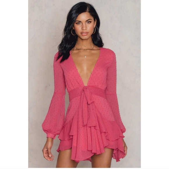 For Love And Lemons Dresses & Skirts - Tarta Ruffled Dress By For Love And Lemons Size L Mini Dress